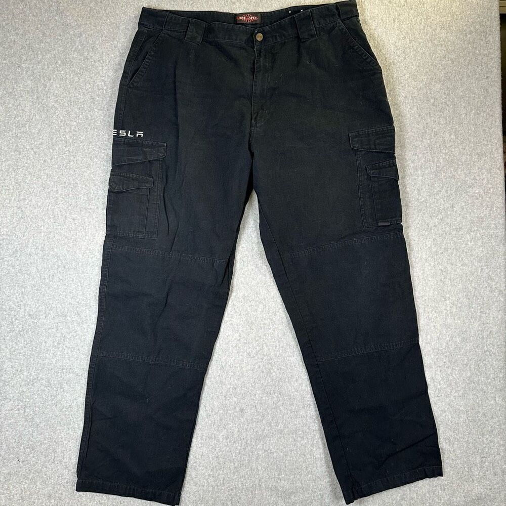 Tru Spec Mens Size 42/34 Tesla Tactical Cargo Pants Black Pockets Zip Fly